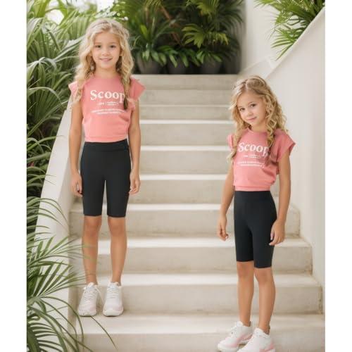 Girls Athletic Bike Shorts Kids Knee-Length Spandex Short for Workout Dance Yoga Running Volleyball3