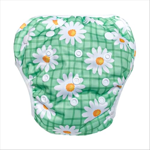 Image of Adjustable Swim Diapers Size 2 3 4, Reusable Swim Diaper for New Born, Infant, Baby, Toddlers Under 20 Lbs, Anti Solids Leak & Water Resistant Swimming Diapers (Floral, Adjustable)