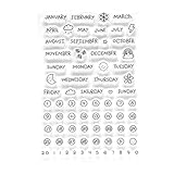 クリアスタンプ カレンダー 月 曜日 数字 シリコン 判子 手帳や手作りカードに [並行輸入品]