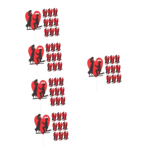 Toyvian 110 Piezas Delicada Pareja Topper Pastel Accesorio Boda Pastel Toppers Accesorios De Mesa Ser Feliz Decoración Multifunción Boda Topper Amantes Escritorio Papel Pastel Suministros