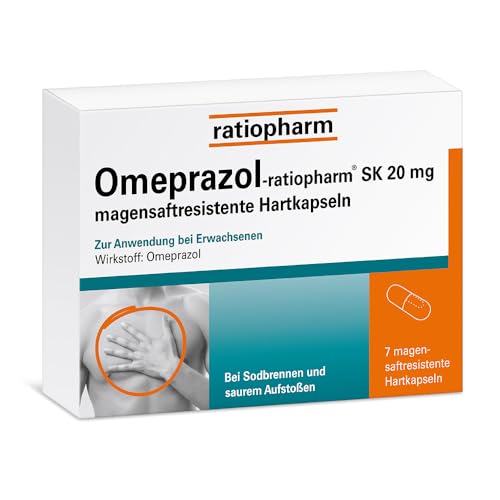Omeprazol-ratiopharm SK 20 mg: schnelle und gezielte Linderung bei Sodbrennen und saurem Aufstoßen 7 Hartkapseln