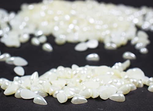 Image of Leaf Half Cut Pearls Beads Moti for Craft Jewellery Embroidery Making Purpose Round Shape Moti. (500)