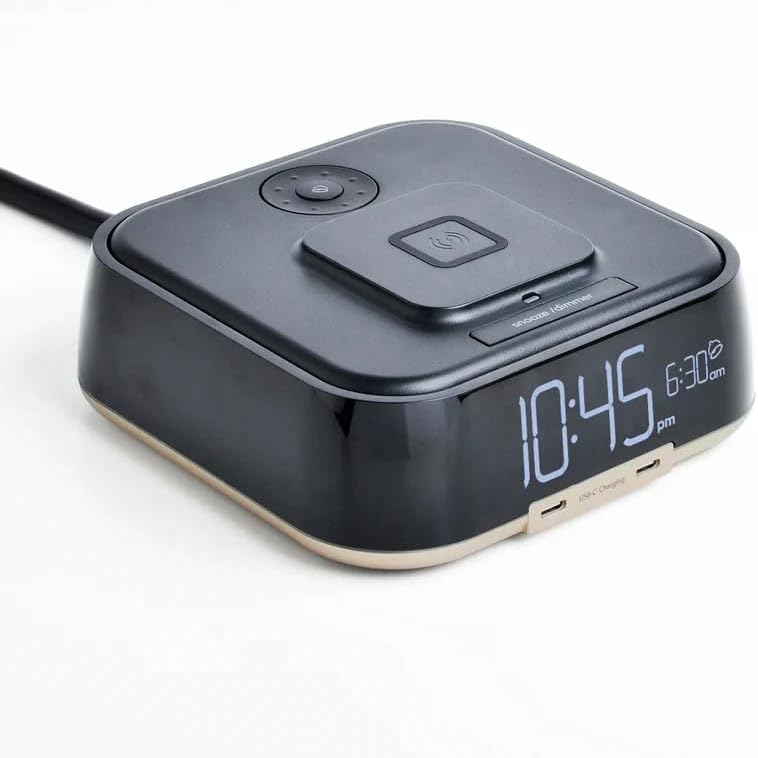 CubieDuo - Magnetic Wireless Charging Alarm Clock with USB-C Ports