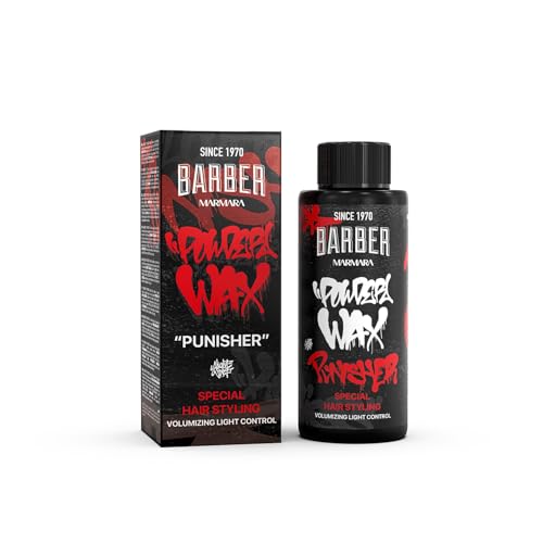 Barber Marmara Polvo para el cabello para hombre, con efecto mate y fácil agarre para mujeres y hombres, polvos de estilo mate, 20 g, punisher
