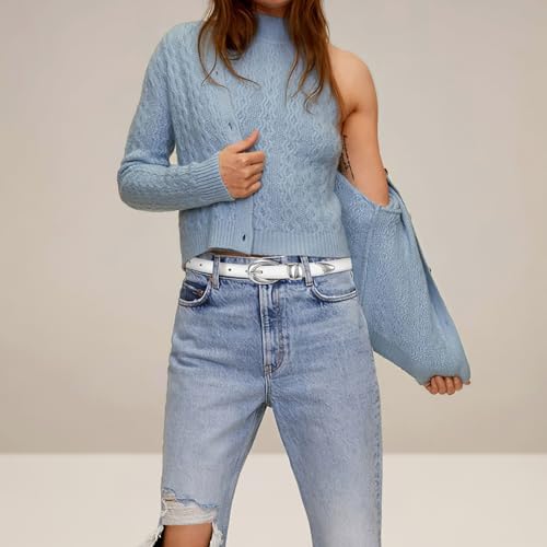 Women Skinny Leather Belt for Jeans Pants Dresses Fashion Ladies Waist Belt with Gold Buckle4