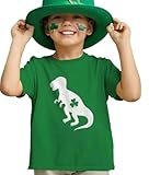 Tstars St Patrick's Day Dinosaur Shirt - Irish Shamrock Clover Infant & Toddler Kids Tee for Boys Girls 5T Green