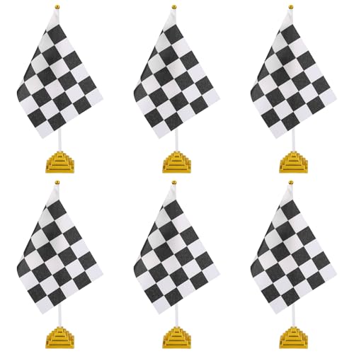 Drapeau de table à damier PATIKIL avec socle doré premium pour bureau et réception