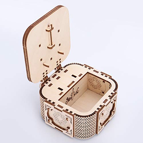 GuDoQi 3D Wooden Puzzle, Treasure Box with Music, Mechanical Model Kit to Build, Wood Craft Kit for Teens and Adults, DIY Assembly Toy, Gifts for Birthdays and Christmas