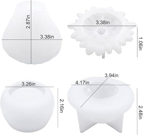 Miniatura 2 de Juego de 2 moldes de resina para frascos de silicona, moldes de resina con tapa, moldes de resina epoxi de silicona para botellas de almacenamiento