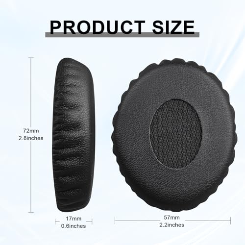 Repuestos de Almohadillas para Audífonos Bose QuietComfort QC 3 y OE1 On-Ear, Cubiertas de Almohadillas de Cuero Negro para Reparación miniatura 2