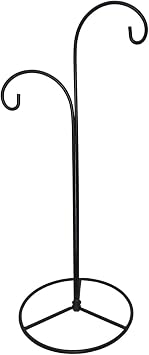 Ornament Display Stand, Iron Hanger for Christmas Glass Globe Decorations (Black, 12.5 x 5.6)