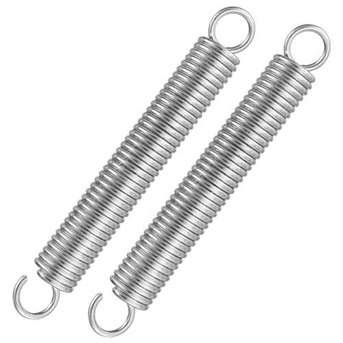 2 Stück 190mm Zugfedern mit Haken, Druckfeder Sortiment, Spannfedern mit Doppelhaken, Stahlfeder Federstahl Sprungfeder für Zelt Wohnwagen Markise Sonnensegel Trampolin Befestigungs Zugfeder