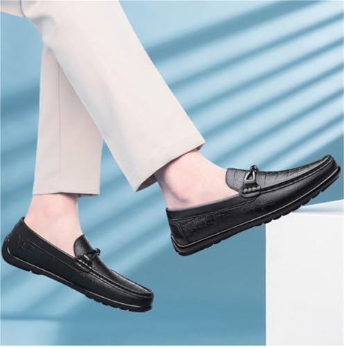 Casual Slip On Round Toe Comfortable Flat Heel Flexible Loafers Moccasins Faux Crocodile Print Leather4