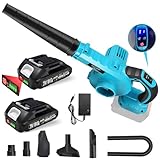 【2026昇級強化版1台2役】UPF ブロワー 洗車 強力 充電式ブロワー 6速調整 2.0Ah バッテリ一2個搭載 LED電池残量表示 マキタ18V互換バッテリー対応 エアダスター ノズル4点 吹き飛ばしと集塵 手持ち式 コードレスブロワー 掃除機 集塵機 落ち葉の吹き飛ばし 庭掃除 洗車 除雪 日本語取扱説明書付き