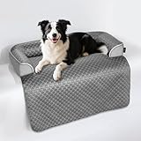 blunique Large Cooling Dog Bed – 41 x 37 inch Waterproof Couch Cover for Dogs Washable, Non-Slip Bottom, Self Cooling Mat for Dogs, Durable & Non-Gel, Dog Couch Bed for Sofa Floor Car, Cooling Grey