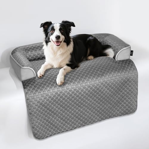 Cooling Mat for Dogs, Self Cooling Dog Bed for Couch, Orthopedic Pet Sofa Bed with Removable...