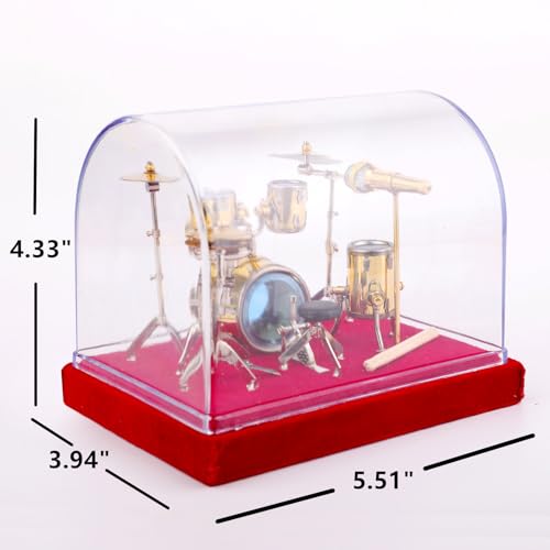 Batterie miniature en laiton avec support et vitrine pour décoration de bureau chic