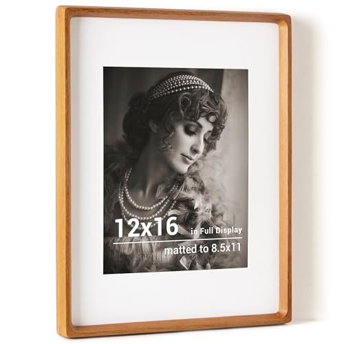 12x16インチの写真フレーム、HD強化ガラスを使用した米国産チーク材フォトフレーム