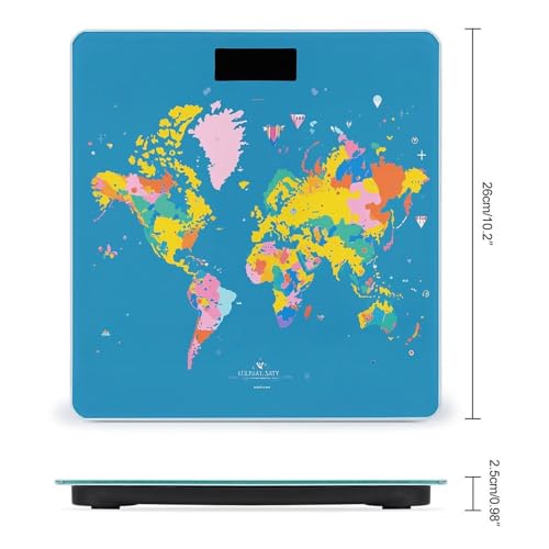 Báscula Digital de Baño Con Mapamundi y Vidrio Templado miniatura 2