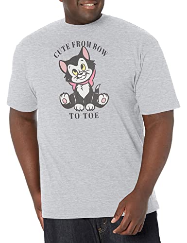 Disney Men's Cute Figaro T-Shirt, Athletic Heather, 3XL