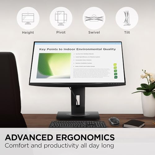 ViewSonic VG2748A-2K 27 Inch 1440p Monitor, IPS with Ambient Light Sensor and Privacy Alert for Smooth Home and Office Productivity, Advanced Ergonomics, HDMI, USB Hub, and DisplayPort Inputs by ViewSonic - Image 5