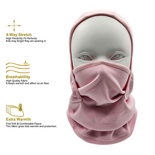 Image of Kids Balaclava Ski Mask Windproof Fleece Neck Warmer Gaiter Winter Face Warmer for Cold Weather Boys Girls