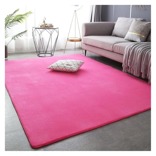 LTYKNGH Alfombra Habitacion Alfombras de Terciopelo Coral for decoración Moderna Sala Estar, Alfombra Gruesa(Rose Red,120x200cm 47.2x78in)
