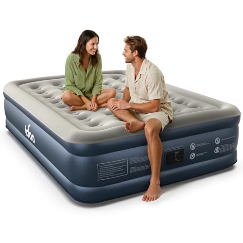 iDOO Luftmatratze Selbstaufblasend, Luftbett 2 Personen Gästebett mit Elektrischer Luftpumpe, Aufblasbare Matratze Schnelles in 3 Minuten...