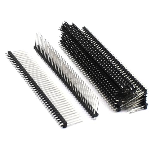 TA-VIGOR 80 Pin Dual Row Male Header Pins 2.54mm Pitch 20mm Straight PCB Connector 2x40 Header Strip 100mm for Breadboard Electronic Arduino PCB 10 Pack