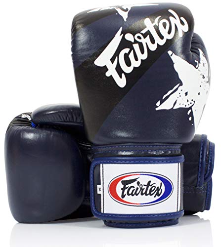 Image of Fairtex Muay Thai Style Sparring Gloves, Blue /Black, 18-Ounce
