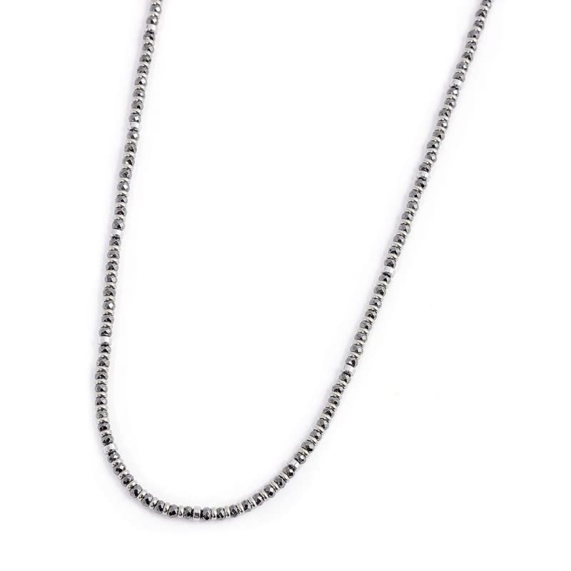 Collier hématite homme femme acier inoxydable collier ras de cou pierres 1CO0046-E
