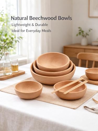 ChayWillow Japanese Beech Wood Bowl 12cm x 6cm Natural Grain - image 6