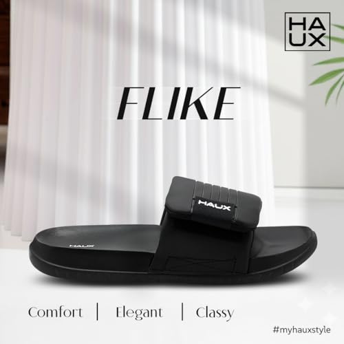 Image of HAUX Men's Classic Ultra Soft Sliders, Comfortable, Lightweight, Stylish, Anti-Skid, Waterproof, Everyday Flip Flops for Gents and Boys