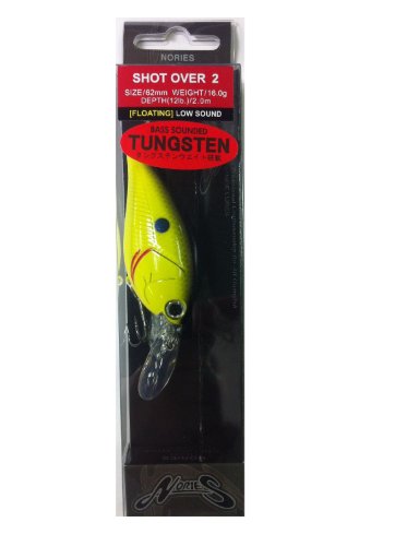 ノリーズ(NORIES) クランクベイト ショット オーバー 2 62mm 16g チャートブラックシャッド(ボーン) #239 10270