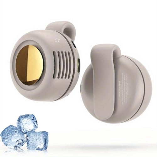 Portable Silent Bladeless Fan Clip On, Small Whirlwind Fans, Adjustable 3-Speed Suspended Waist Fans for Outdoor, Camping, Trave