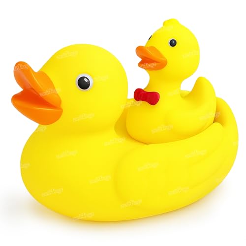 Image of Zest 4 Toyz Chu Chu Duck Bath Toy Set Duck Toy for Kids Floating Rubber Duck Family Safe & Fun Water Play Baby Toys for Kids Babies & Toddlers (Pack of 2) Yellow