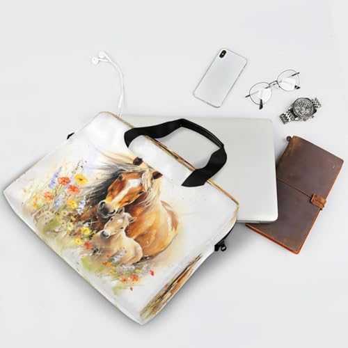 Funda para laptop con diseño de caballo y flores miniatura 6