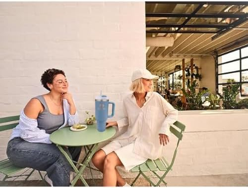 Stainless Steel Vacuum Insulated Tumbler with Lid and Straw | 40oz Reusable Travel Mug for Water, Iced Tea, Coffee, and More | (Cyan) - Image 8