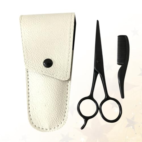 Juego de 3 tijeras para recortar barba de acero inoxidable 5