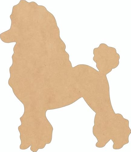 Wood Poodle Unfinished 3" Shape, Paintable 1/4" MDF Dog Cutout