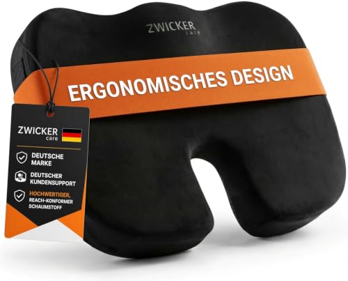 ZWICKER Premium Sitzkissen Orthopädisch, hoher Sitzkomfort, Büro-Auto-Reise