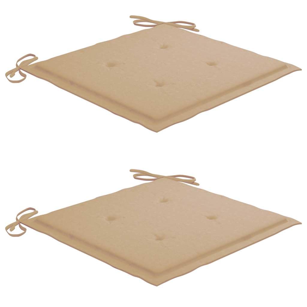 Generico Sedie da Giardino 2 pz con Cuscini Beige in Massello di Teak,Mobili da Giardino,Mobili e sedie da Giardino,Sedie da giardino-3062436