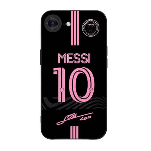 C0KC0IP ZERMU for iPhone 16e Case, Mess%i Soccer 10 Case Miam-i Style Soft TPU Shockproof Phone Rubber Cover Full Protection Bumper for Soccer Fans for iPhone 16e 2025