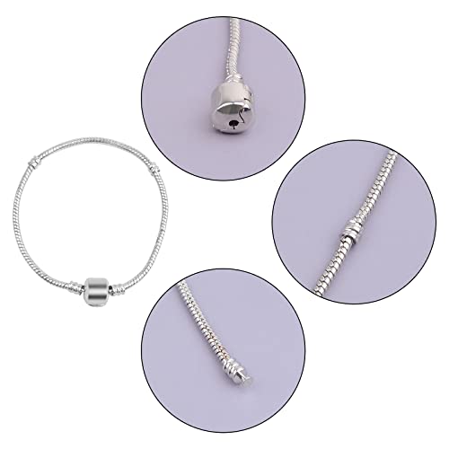 5 Pieces Stainless Steel Snake Chain Charm Bracelets Open Bangles European Charm Bracelet Anklet With Heart Lobster Clasps For Jewelry Making Women Girls Gifts, 5 Styles #TOP2