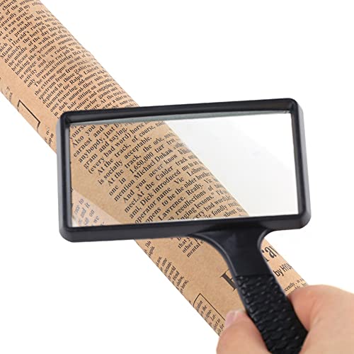 Meichoon Handheld Rectangular Reading Magnifier 5X Plastic Handle 100x50mm(3.94x1.97inch) Magnifying Glass Browsing Books Documents Newspapers Brochures Small Fonts Jewelry Identification UC34 - Image 3