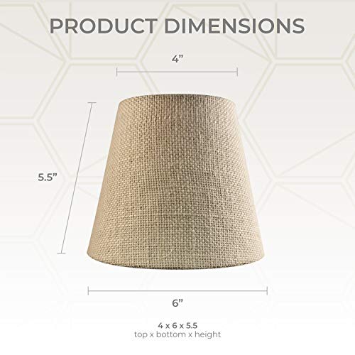 Image of Royal Designs, Inc. CS-1101-6NBL Textured Linen Empire Chandelier Shade, 4 x 6 x 5.5, Natural Burlap