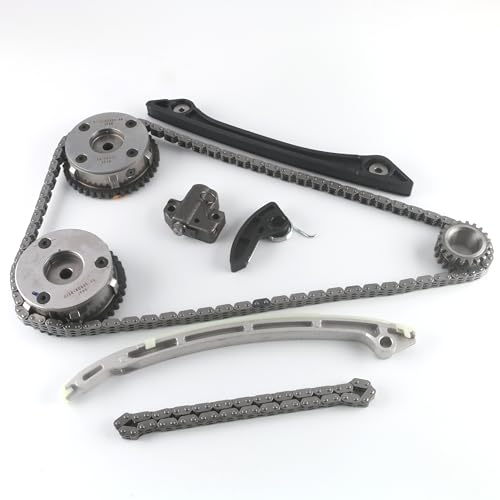 HLBTK CJ5E6C525AD CJ5E6C524AD Timing Chain Kit 2 VVT and Oil Pump Chain Compatible with Land Rover Range Rover Evoque LV/Freelander MK2/ Discovery Sport L550 2011-2018 2.0L