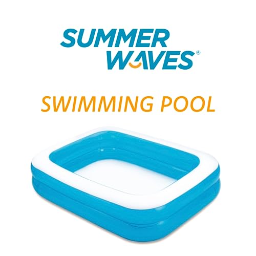 Summer Waves Rechteckiger Aufblasbarer Familienpool für Kinder Gartenpool 2 M x 1.50 M x 51 cm