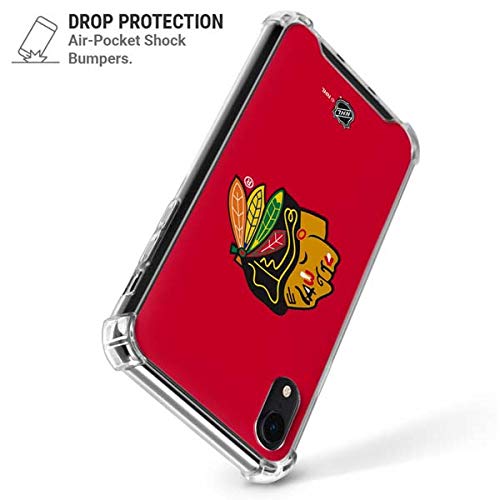 Skinit Clear Phone Case Compatible With Iphone Xr - Officially Licensed Nhl Chicago Blackhawks Solid Background Design #TOP5