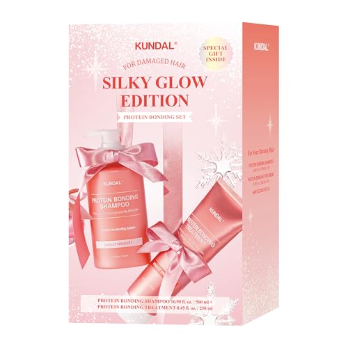 KUNDAL Protein Bonding Shampoo and Conditioner Set, [Violet Muguet],Korean Hair Care for Dry-Looking Hair, Frizz Control, Heat Protection from Daily Styling, 16.9 fl oz, 8.45 fl oz(500ml, 250ml)